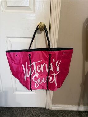 Victoria's Secret Hot Pink Logo Rope-Handle Tote